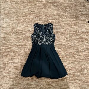 Blu Pepper Black Lace Detail Top